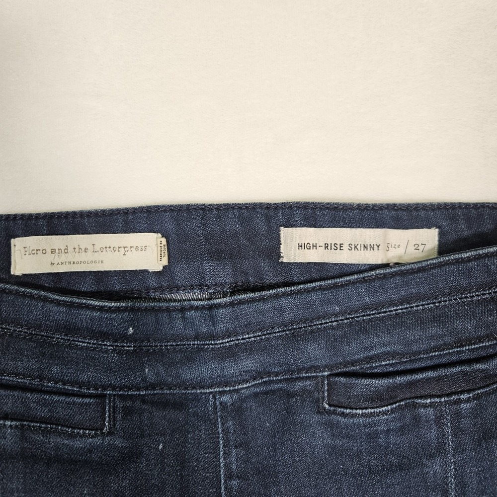 Anthropologie Pilcro and the Letterpress Blue High-Rise Skinny Jean Size 27 - Picture 3 of 11